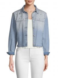 Rylan Embellished Cropped Denim Jacket at Saks Fifth Avenue